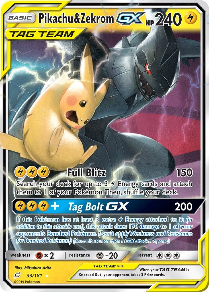 Pikachu & Zekrom GX [SM9 - 33/181] – Cartes Leo