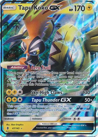 Tapu Koko GX (47/145) (carte Jumbo) [Soleil et Lune : Guardians Rising] 