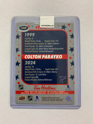 2024-25 UD Tim Hortons TIMBITS TO NHL COLTON PARAYKO 3D Insert Hockey Card #1999