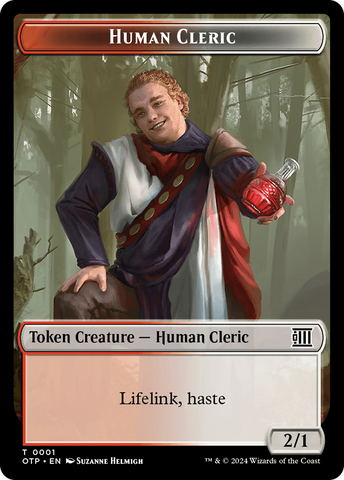 Human Cleric // Plot Double-Sided Token [Outlaws of Thunder Junction: Breaking News Tokens]