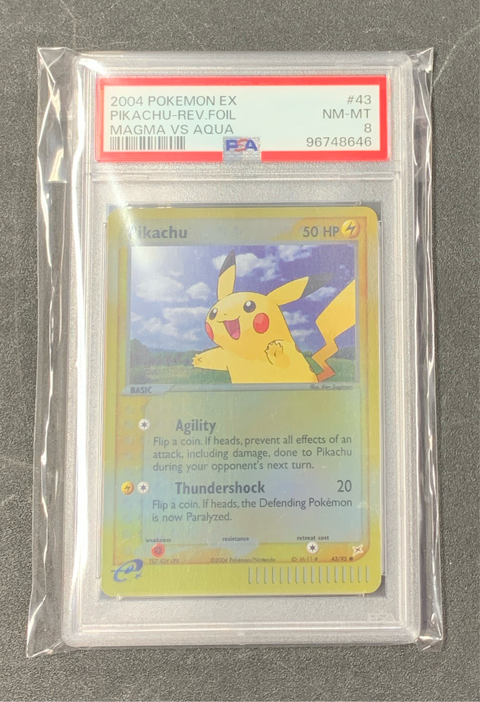 2004 Pokemon EX Team Magma VS Team Aqua 43 Pikachu PSA 8 [96748646]