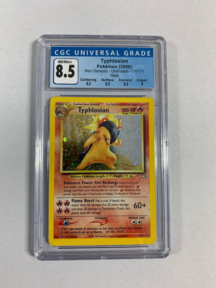 2000 Pokémon Typhlosion - Neo Genesis - Unlimited Holo (17/111) CGC 8.5 [3875569002]