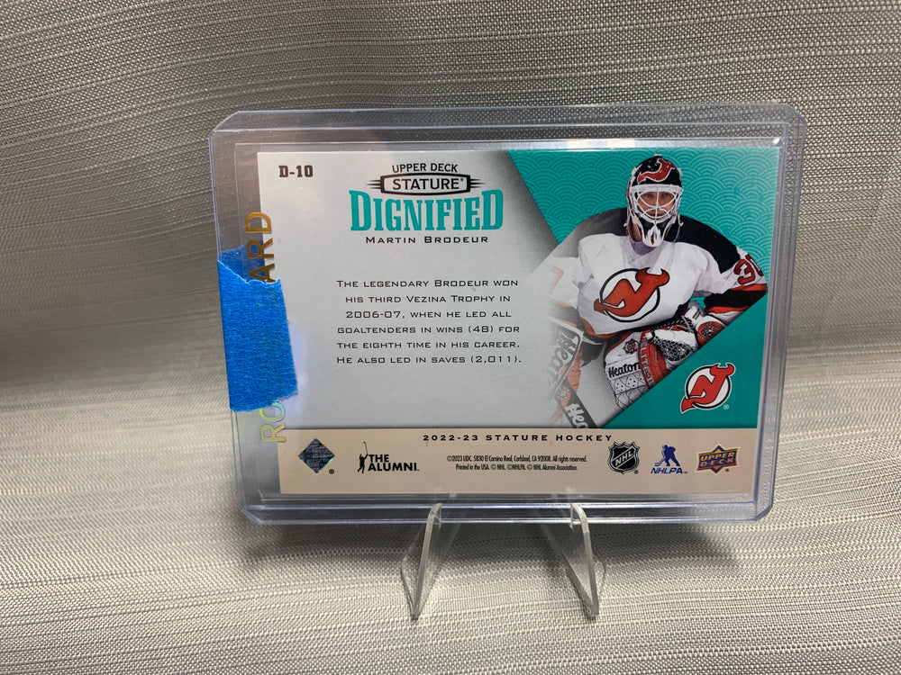 2022-23 Upper Deck Stature Martin Brodeur Devils D-10 Dignified Green 141/150