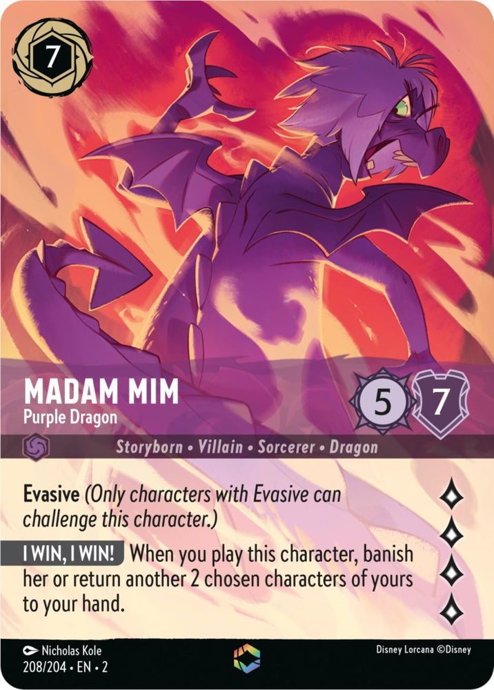 Madame Mim - Purple Dragon (Art alternatif) (208/204) [Rise of the Floodborn] 