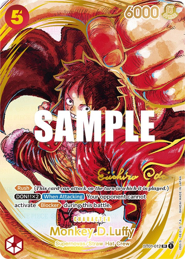 Monkey.D.Luffy (Art alternatif) (Signature estampillée or) [Deck de démarrage : équipage du chapeau de paille] 