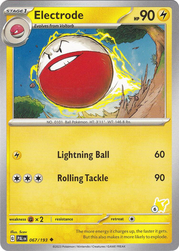 Electrode (067/193) (Pikachu Stamp #6) [Battle Academy 2024]