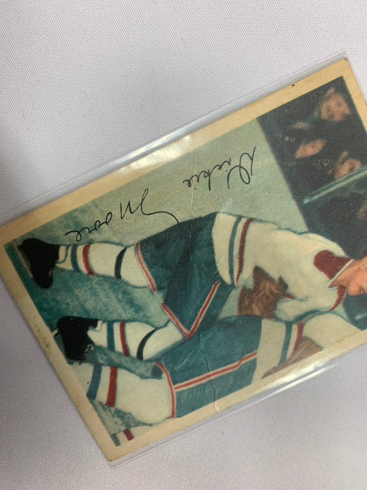 1953-54 PARKHURST HOCKEY #28 DICKIE MOORE AVEC PHOTO DE JEAN BELIVEAU