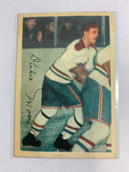 1953-54 PARKHURST HOCKEY #28 DICKIE MOORE AVEC PHOTO DE JEAN BELIVEAU