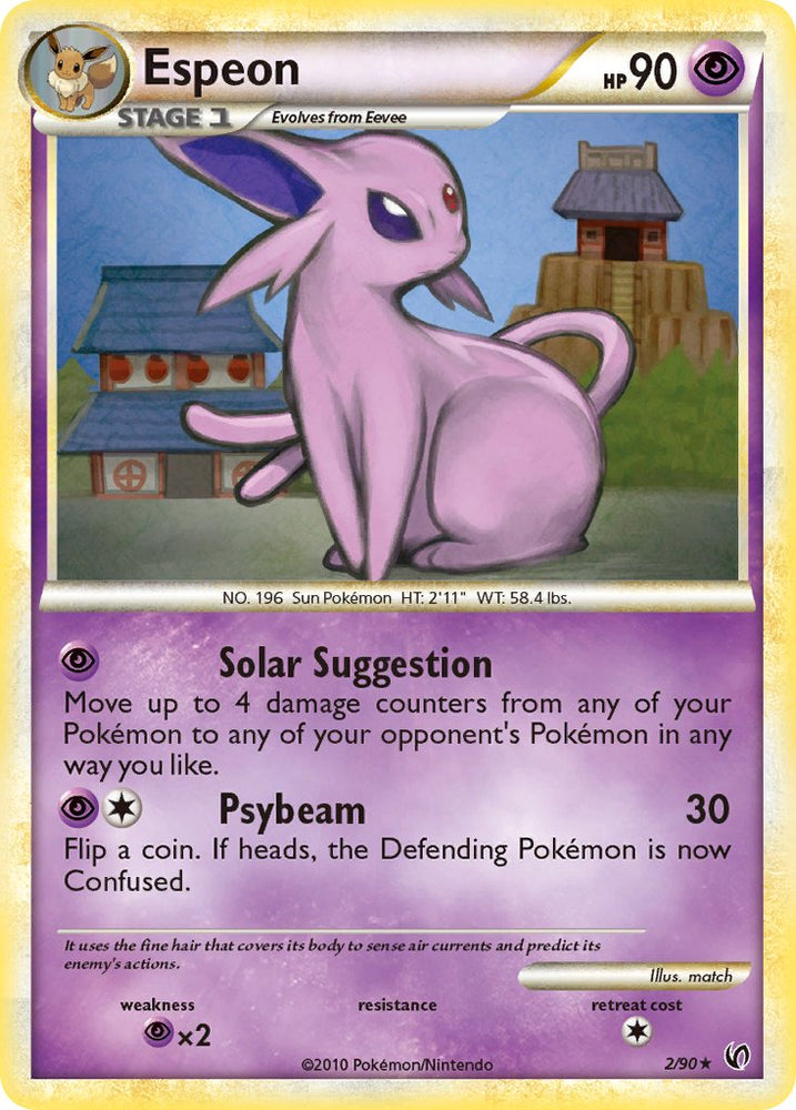 Espeon (2/90) (Cracked Ice Holo) (Thème Deck exclusif) [HeartGold &amp; SoulSilver : Unleashed] 