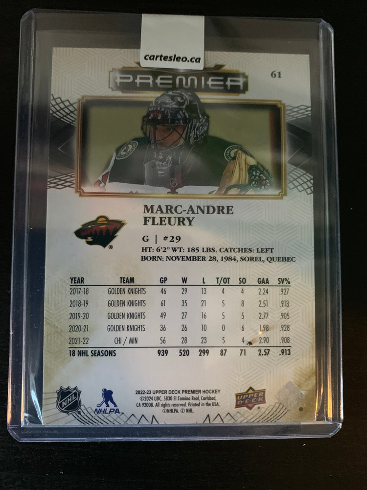 2022-23 PREMIER MARC-ANDRÉ FLEURY 20/65 Gold #61