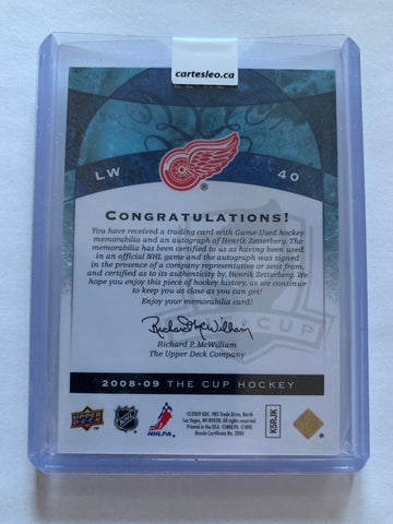 2008-09 THE CUP HENRIK ZETTERBERG DUAL PATCH AUTO #EE-HZ 13/15