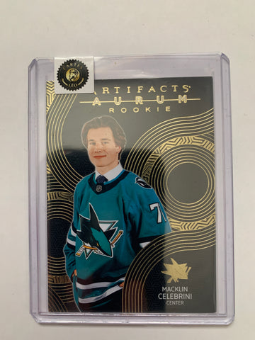 2024-25 UD ARTIFACTS MACKLIN CELEBRINI AURUM BOUNTY UNSCRATCHED RC SHARKS #A-MC