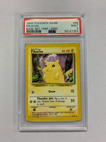 1999 Pokemon Pikachu #58 Base Set 1999-2000 PSA 9 [52121323]