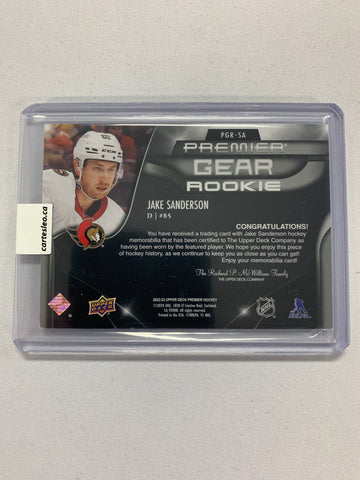 2022-23 Jake Sanderson Premier Gear Rookie Jersey 55/99 #PGR-SA