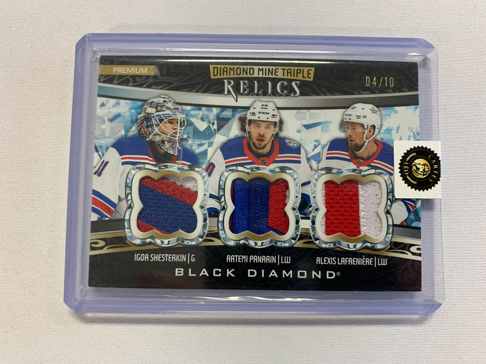 2022-23 BLACK DIAMOND SHESTERKIN/PANARIN/LAFRENIERE TRIPLE MINE RELICS 4/10