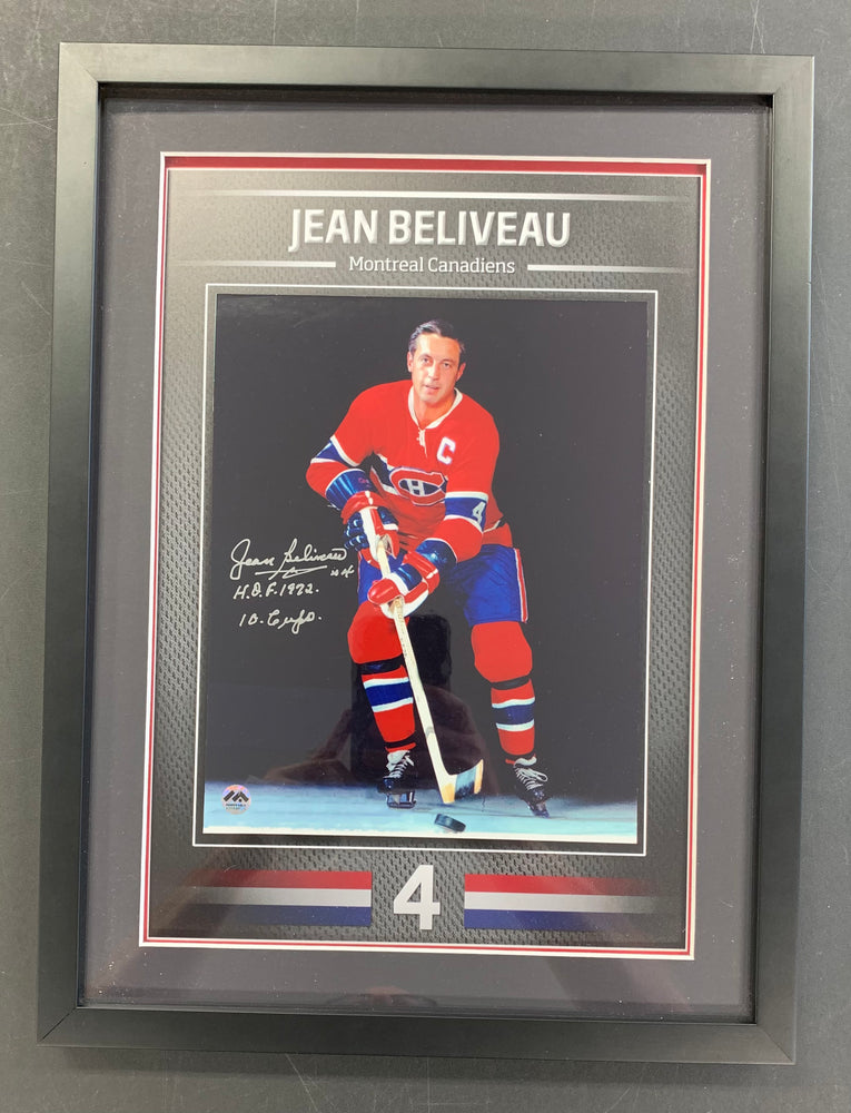 Jean Beliveau Autographed 8x10 Photo Custom Framed MEMORABLE AUTHENTIC