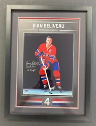 Jean Beliveau Autographed 8x10 Photo Custom Framed MEMORABLE AUTHENTIC