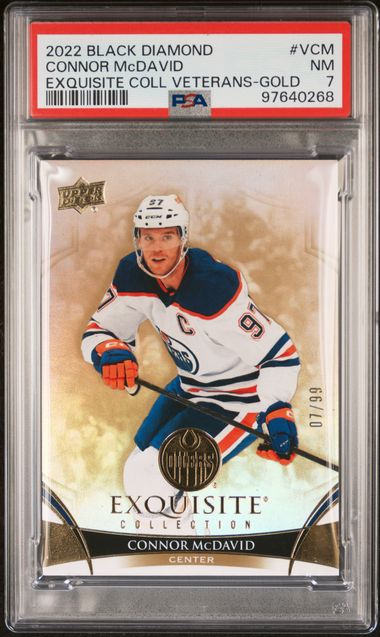 2022 BLACK DIAMOND CONNOR McDAVID EXQUISITE #VCM 07/99 PSA 7 [97640268]