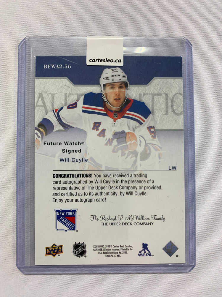 2023-24 SP Authentic Will Cuylle Rc Future Watch On Card Auto 101/399