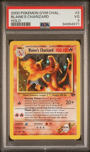 Blaine's Charizard (2/132) [Gym Challenge Unlimited] PSA 3 [94994971]