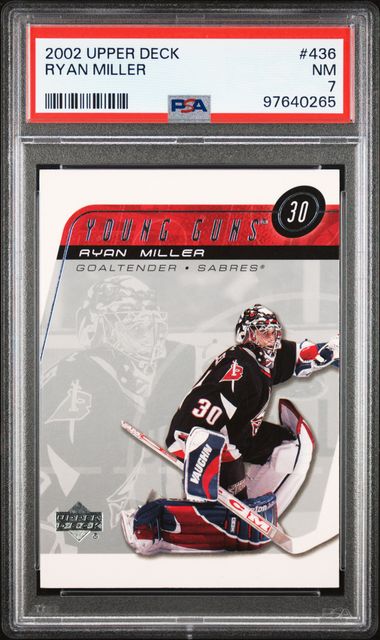 2002 UPPER DECK RYAN MILLER #436 YOUNG GUNS PSA 7 [97640265]