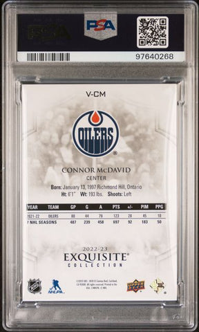 2022 BLACK DIAMOND CONNOR McDAVID EXQUISITE #VCM 07/99 PSA 7 [97640268]