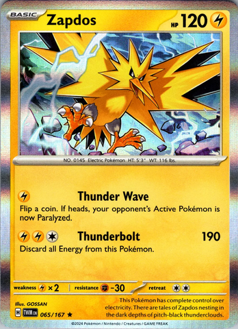 Zapdos (065/167) [Écarlate et Violet : Mascarade du Crépuscule] 