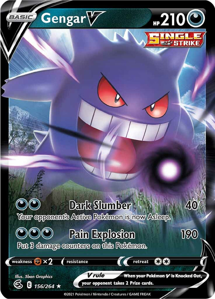 Gengar V (156/264) [Épée et bouclier : Fusion Strike] 