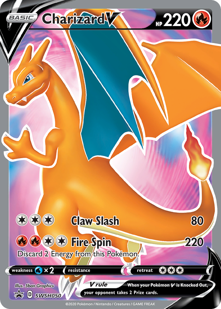 Charizard V (SWSH050) [Épée et Bouclier : Promos Black Star] 