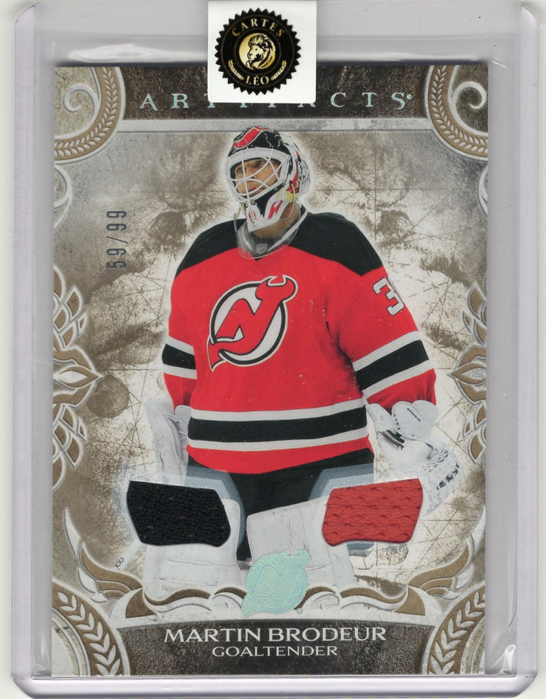 2024-25 UD ARTIFACTS MARTIN BRODEUR 59/99 GOLD MATERIALS #169