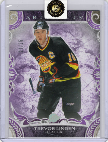 2024-25 UD ARTIFACTS TREVOR LINDEN 21/25 PURPLE #167