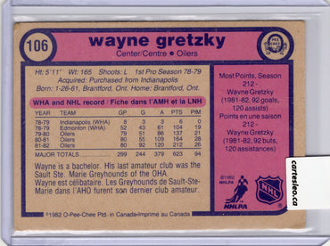 1982 O-Pee-Chee WAYNE GRETZKY #106