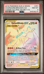 Charizard & Braixen GX (251/236) [Sun & Moon: Cosmic Eclipse] PSA 8 [84538276]