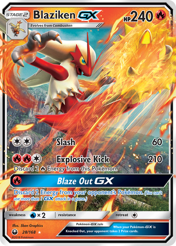 Blaziken GX (28/168) [Soleil et Lune : Tempête céleste] 