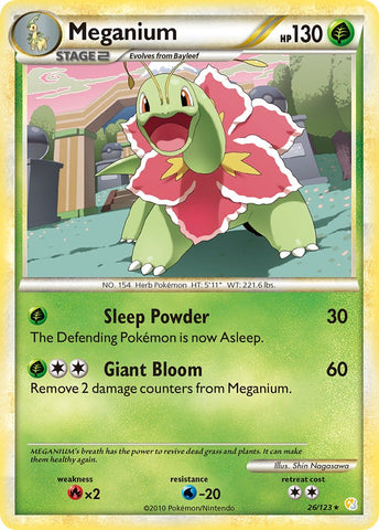 Meganium (26/123) (Exclusivité Deck à thème) [HeartGold &amp; SoulSilver : Ensemble de base] 