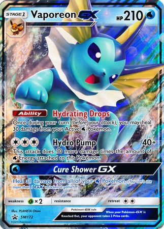 Vaporeon GX (SM172) (Carte Jumbo) [Soleil et Lune : Promos Black Star] 