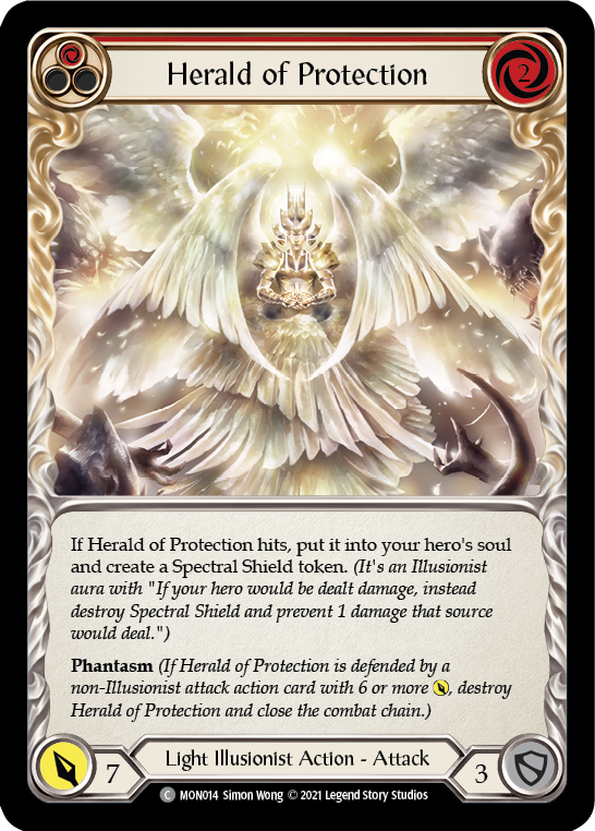 Herald of Protection (Rouge) [MON014-RF] (Monarch) 1ère édition Rainbow Foil 