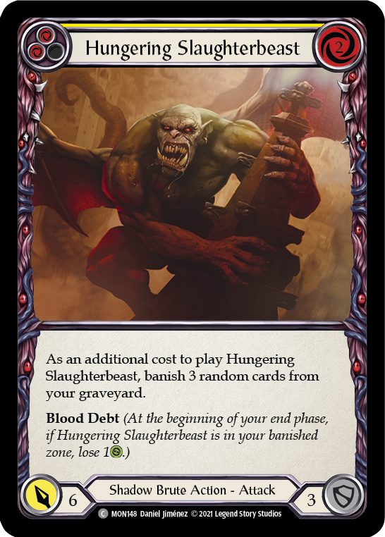 Hungering Slaughterbeast (Jaune) [MON148-RF] (Monarch) 1ère édition Rainbow Foil 