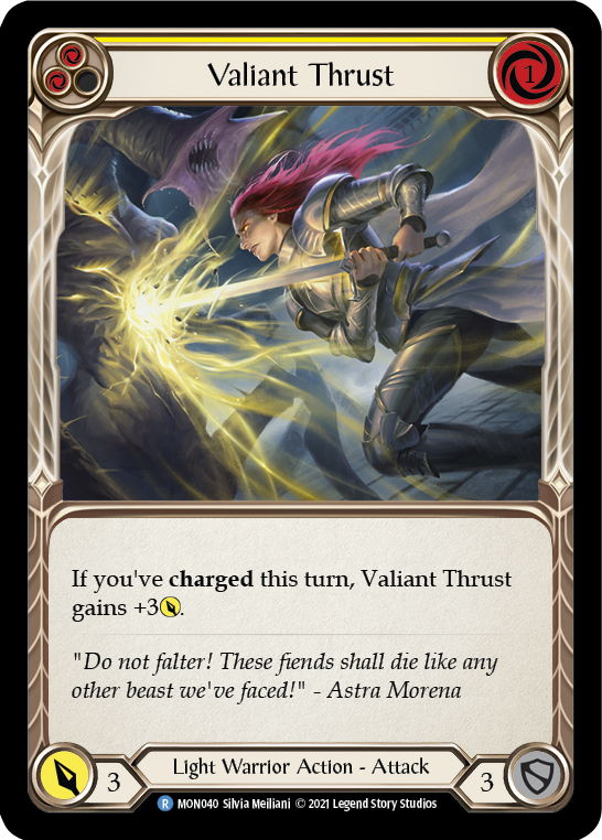 Valiant Thrust (Jaune) [MON040-RF] (Monarch) 1ère édition Rainbow Foil 