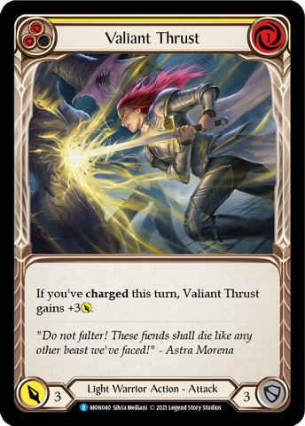 Valiant Thrust (Jaune) [MON040-RF] (Monarch) 1ère édition Rainbow Foil 