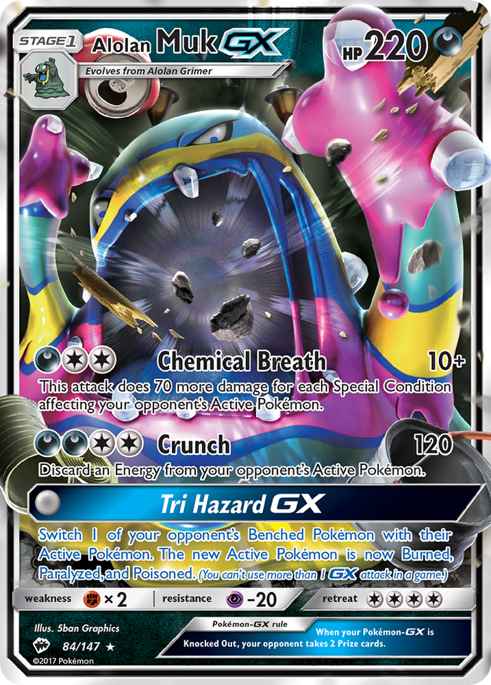 Alolan Muk GX (84/147) [Soleil et Lune : Ombres brûlantes] 