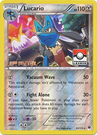 Lucario (63/124) (3e place de la promotion de la Ligue) [XY : Fates Collide] 