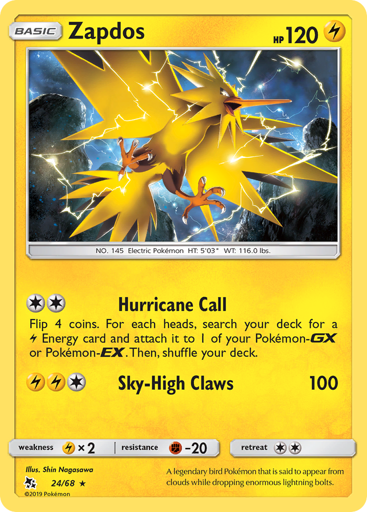 Zapdos (24/68) [Soleil et Lune : Destins cachés] 