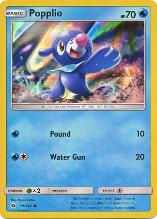 Popplio (39/149) (Water Web Holo) [Soleil et Lune : ensemble de base] 