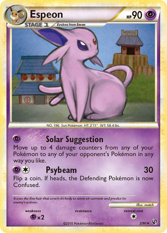 Espeon (2/90) (Exclusivité Theme Deck) [HeartGold &amp; SoulSilver : Intrépide] 