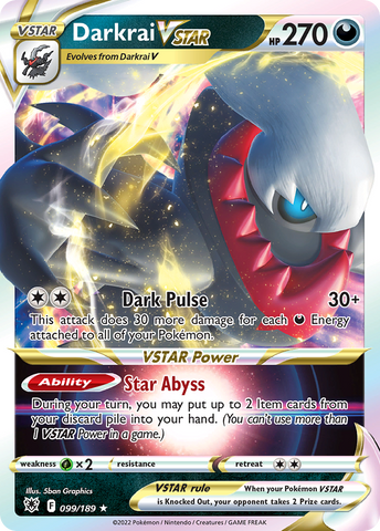 Darkrai VSTAR (099/189) (carte Jumbo) [Épée et bouclier : Radiance astrale] 