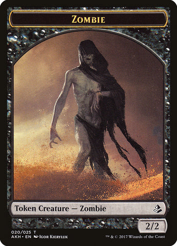 Zombie // Jeton double face du duelliste Trueheart [Jetons Amonkhet] 