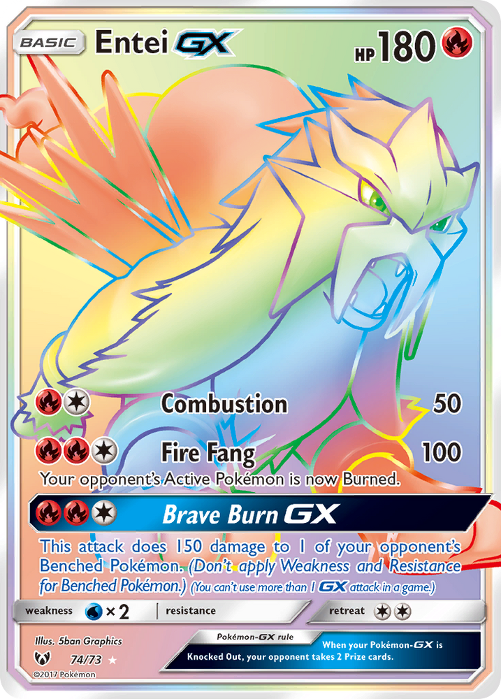 Entei GX (74/73) [Soleil et Lune : Légendes brillantes] 