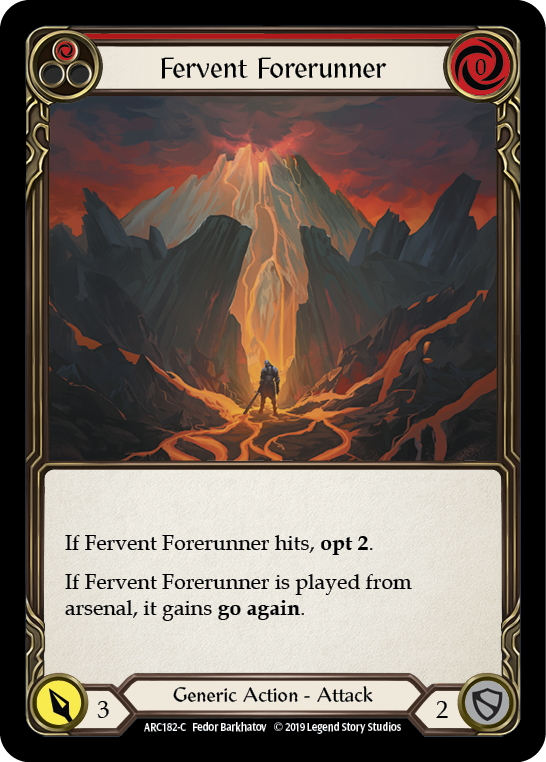 Fervent Forerunner (Rouge) [ARC182-C] (Arcane Rising) 1ère édition Rainbow Foil 