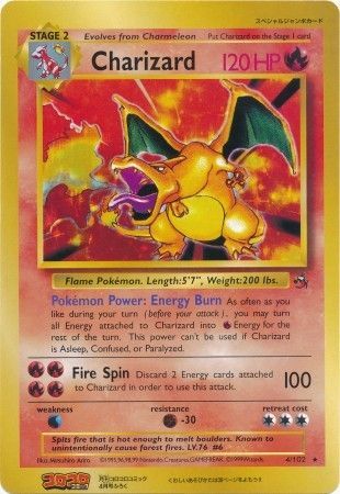 Charizard (4/102) (CoroCoro Promo) (Carte Jumbo) [Ensemble de base illimité] 